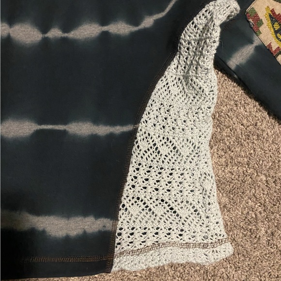 Blue Tie Dye and Light Blue Lace Sweater by Gimmicks by BKE - Picture 3 of 8